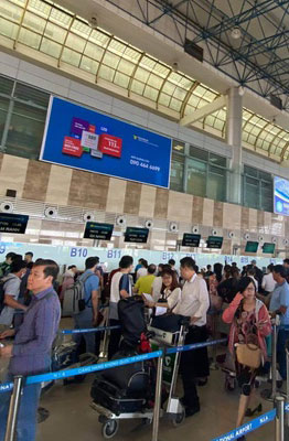 Lượng khách tại sân bay Nội Bài tăng gấp 3 lần so với tháng 8