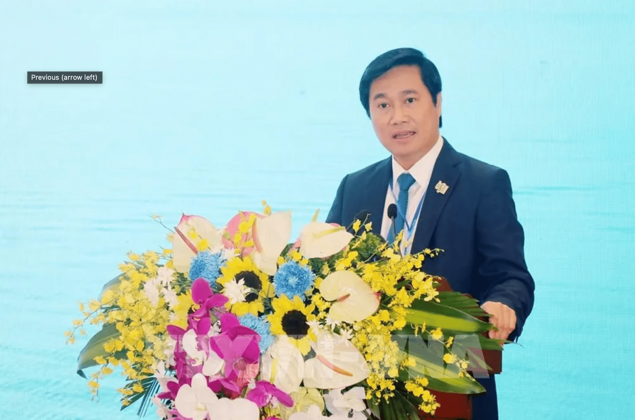 Chủ tịch UBND tỉnh Quảng Ninh Nguyễn Tường Văn phát biểu khai mạc EATOF17. Ảnh: Văn Đức - TTXVN
