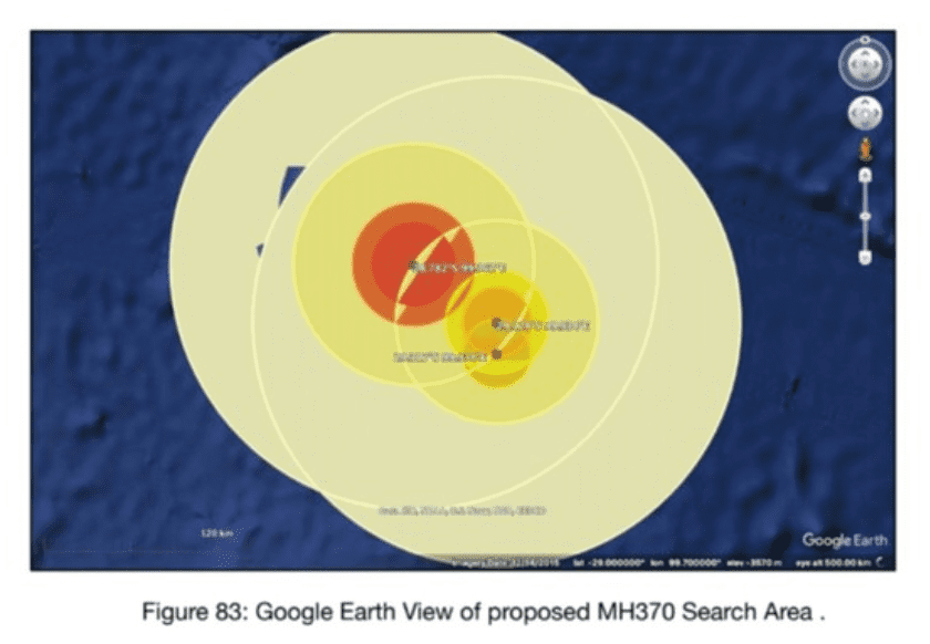 Khu vực tìm kiếm mới của MH370. Ảnh: Google Earth