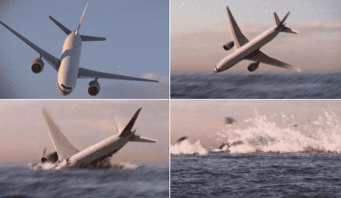 Hình ảnh mô phỏng giả thuyết MH370 có thể đã lao xuống Ấn Độ Dương (Ảnh: Nat Geo).